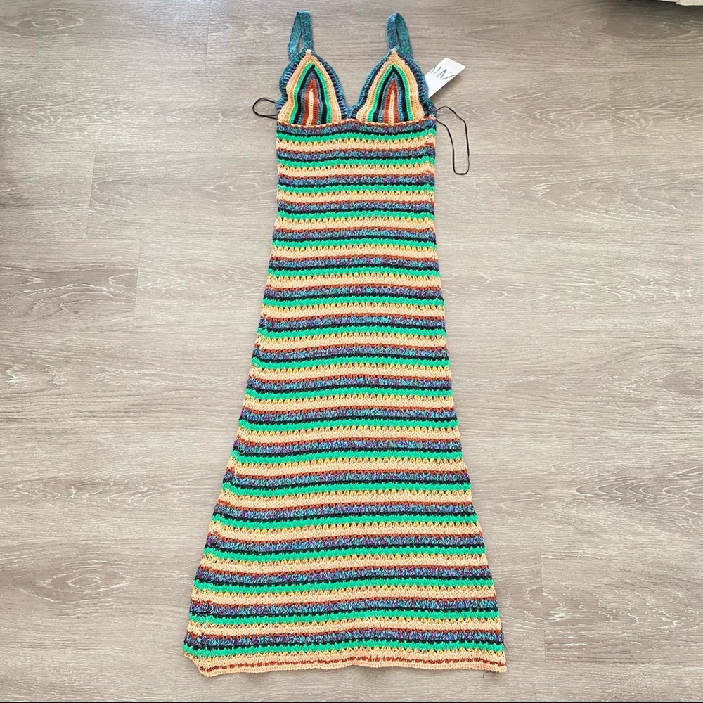 Zara Stripe Knit Multicolor Dress - Picture 6 of 9